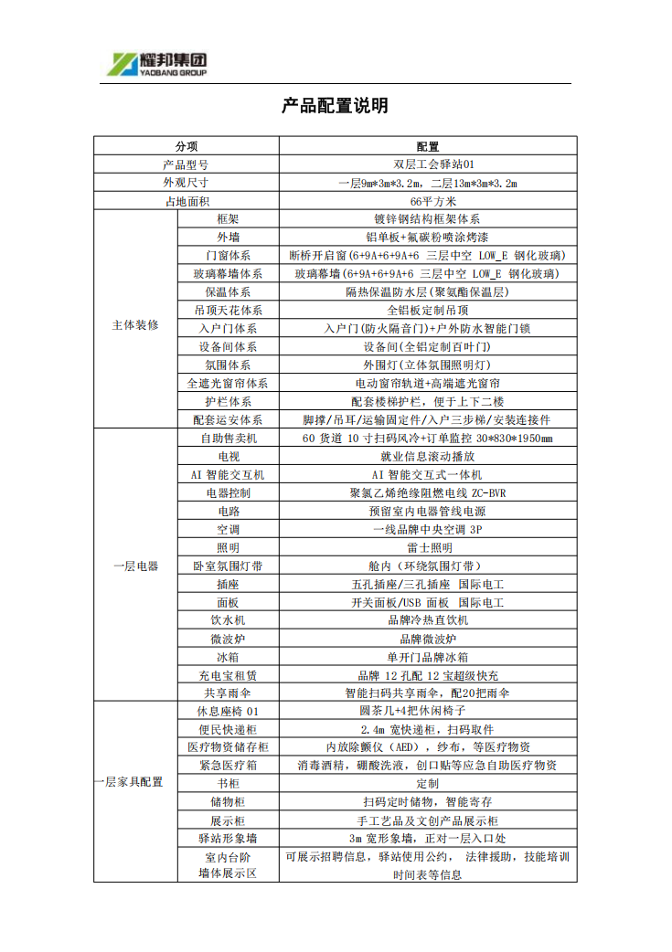 耀邦环境集团生产的工会驿站参数